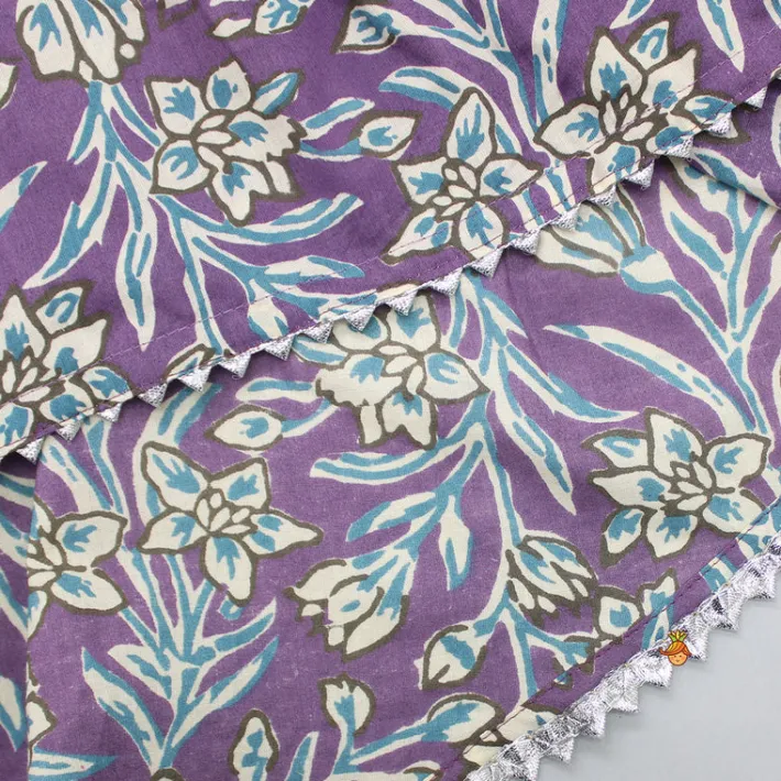Sale Floral Printed Stylish Hem Kurti With Printed Pant Ethnic Wear | Churidars & Salwars