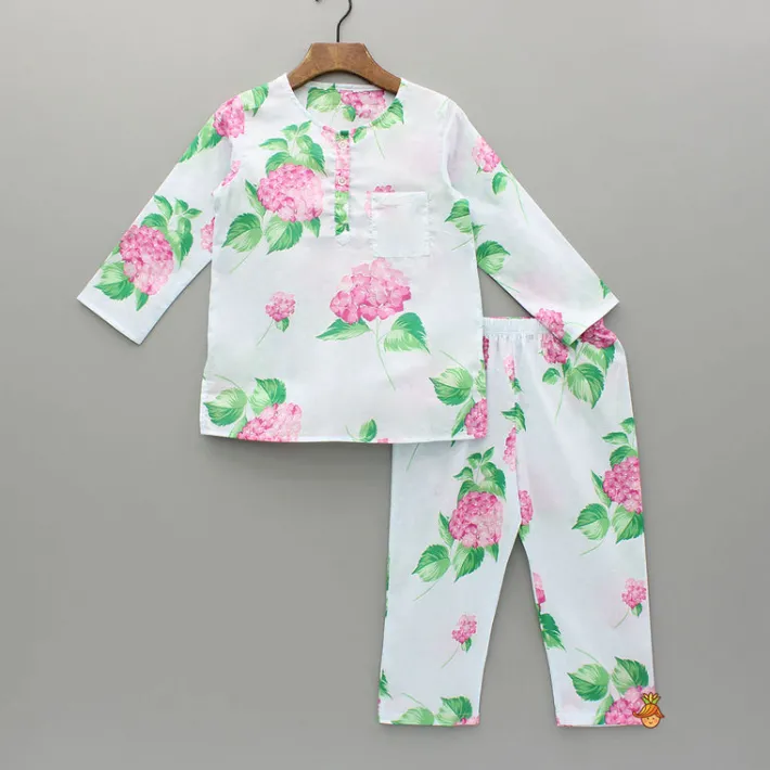 Sale Floral Printed Top And Pyjama Sleepwear