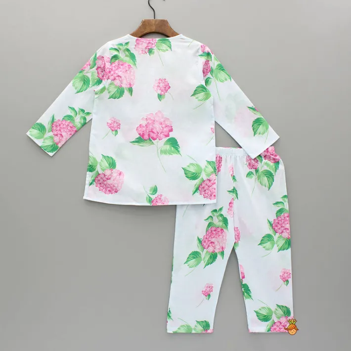 Sale Floral Printed Top And Pyjama Sleepwear