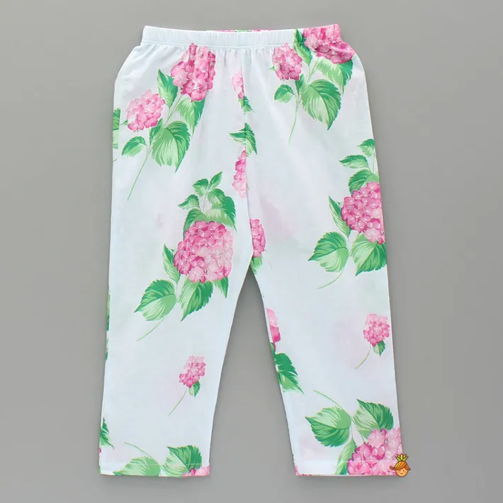 Sale Floral Printed Top And Pyjama Sleepwear