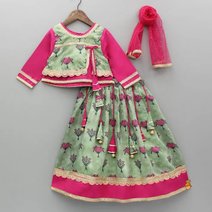 Best Floral Printed Top With Lehenga And Dupatta Ethnic Wear | Lehengas & Ghagras