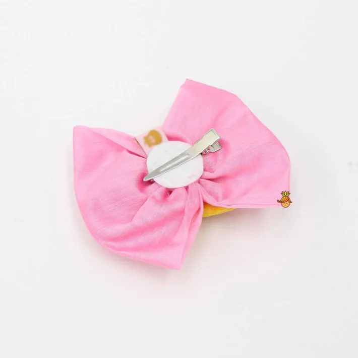 Best Flower Adorned Pink And Yellow Two Tone Hair Clip Hair Accessories | Hair Clips