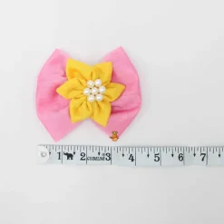 Best Flower Adorned Pink And Yellow Two Tone Hair Clip Hair Accessories | Hair Clips