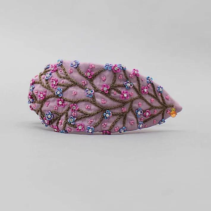 Outlet Flower And Branches Embroidered Hairband Hair Accessories | Hair Bands
