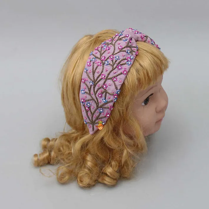 Outlet Flower And Branches Embroidered Hairband Hair Accessories | Hair Bands