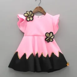 New Flower Embellished Pink Dress With Sling Bag Dresses & Sets | Dresses