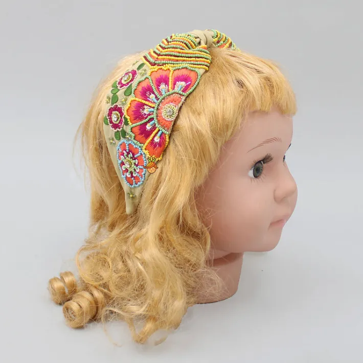 Clearance French Crepe Beige Floral Hair Band Hair Accessories | Hair Bands