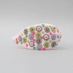 Best French Crepe White Hand Embroidered Hair Band Hair Accessories | Hair Bands
