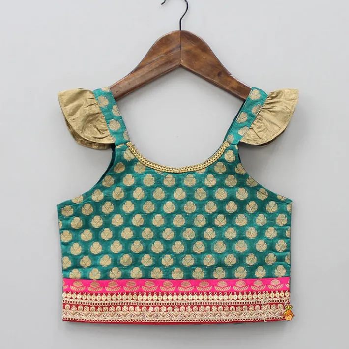 Clearance Frill Detailed Top With Printed Dhoti Ethnic Wear | Dhotis & Patialas