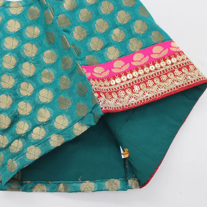 Sale Frill Detailed Top With Printed Dhoti Ethnic Wear | Dhotis & Patialas