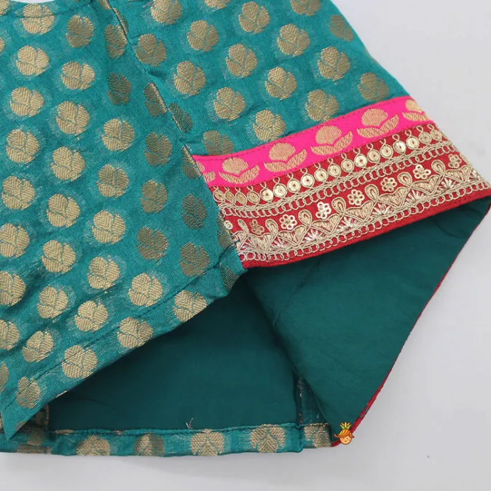 Clearance Frill Detailed Top With Printed Dhoti Ethnic Wear | Dhotis & Patialas