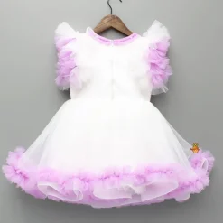 Best Frilly Flower Enhanced Dress With Matching Hairclip Dresses & Sets | Dresses