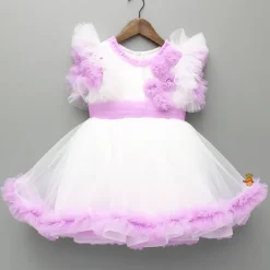 Best Frilly Flower Enhanced Dress With Matching Hairclip Dresses & Sets | Dresses
