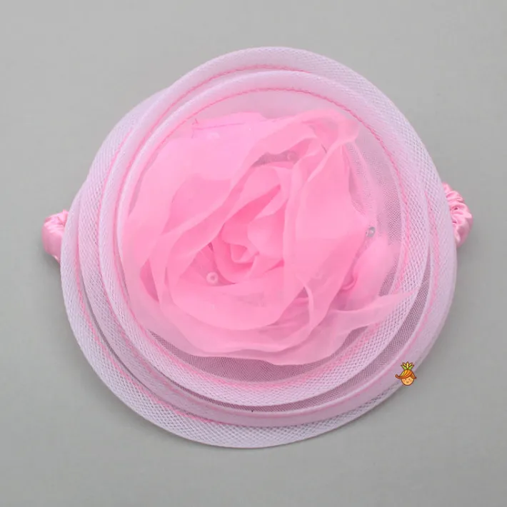 Best Frilly Pink Dress With Detachable Bow And Matching Swirled Headbow Dresses & Sets | Dresses