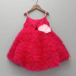 Fashion Frilly Ruffle Hem Strappy Red Dress Dresses & Sets | Dresses