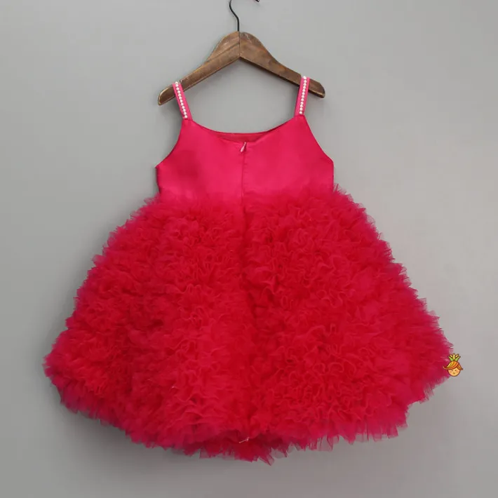 Fashion Frilly Ruffle Hem Strappy Red Dress Dresses & Sets | Dresses