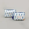 New Fringe-Detailed Blue Pouch Bags - Set Of 2 Bags