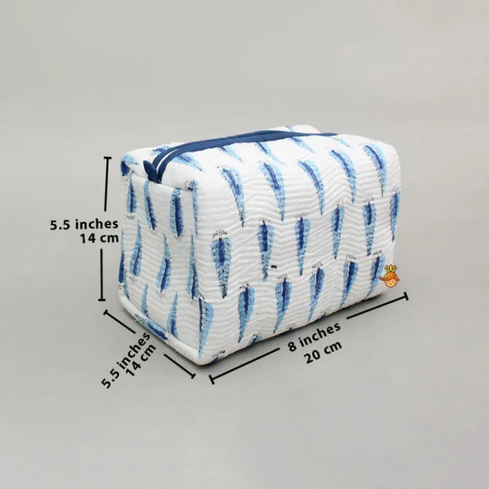 New Fringe-Detailed Blue Pouch Bags - Set Of 2 Bags