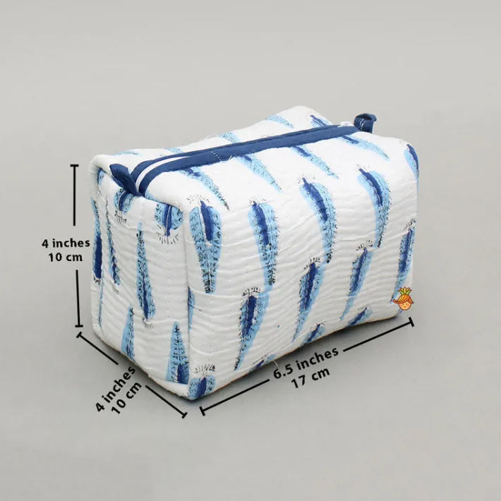 New Fringe-Detailed Blue Pouch Bags - Set Of 2 Bags