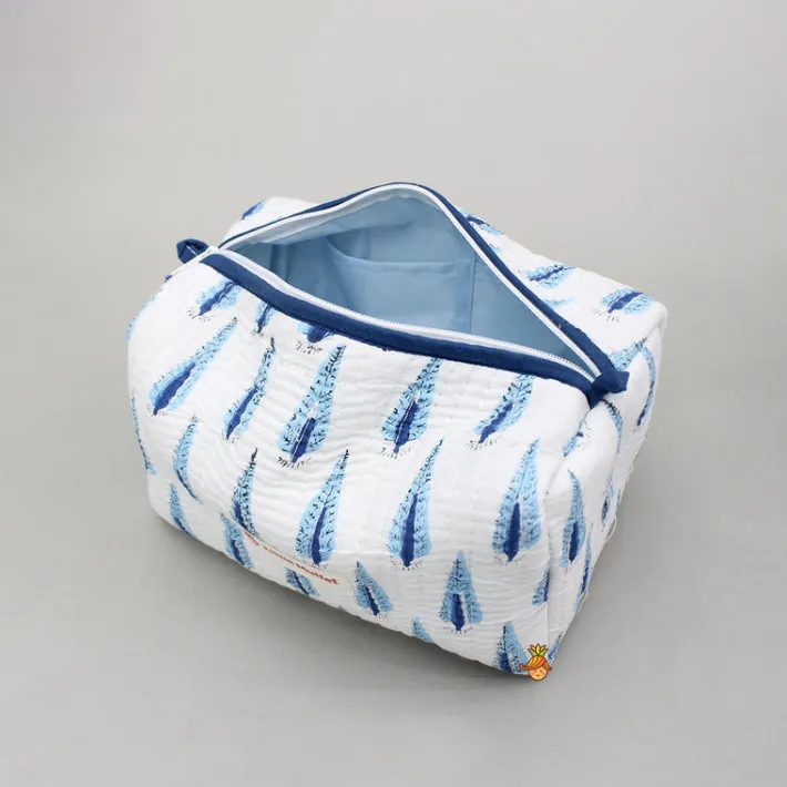 New Fringe-Detailed Blue Pouch Bags - Set Of 2 Bags