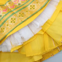 New Front Open Brocade Mustard Top And Lehenga Ethnic Wear | Lehengas & Ghagras