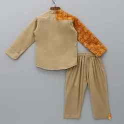 Clearance Front Open Brown Shirt And Pant BOY Indian Ethnic Wear | Ethnic Sets