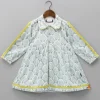 New Front Open Collar Neck Green And White Dress Twinning Sets | Dresses & Sets