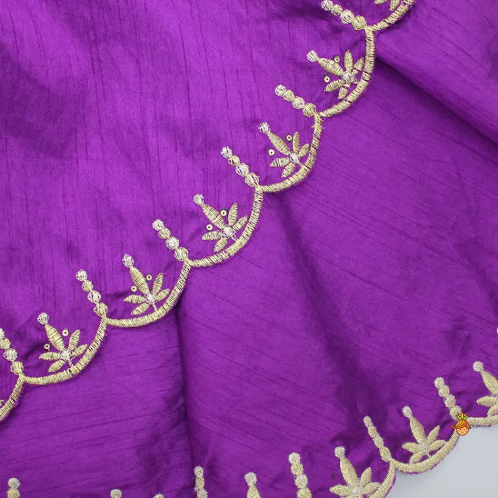 Online Front Open Purple High Low Top And Lurex Striped Palazzo Ethnic Wear | Palazzos & Shararas