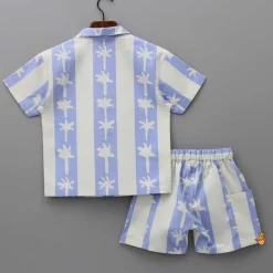 Best Front Open Shirt And Dual Pockets Detail Shorts BOY Sets