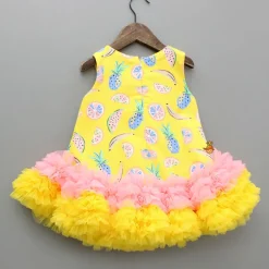 Discount Fruit Printed Dress With Ruffle Hem Dresses & Sets | Dresses