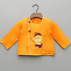 Clearance Ganesh Embroidered Kurta And Checks Dhoti BOY Indian Ethnic Wear | Ethnic Sets