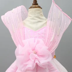 Hot Glitters Enhanced Strappy Pink Gown Dresses & Sets | Gowns