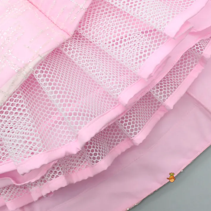 Hot Glitters Enhanced Strappy Pink Gown Dresses & Sets | Gowns