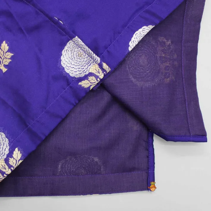 Sale Glorious Purple Brocade Kurta And Yellow Dhoti BOY Indian Ethnic Wear | Ethnic Sets