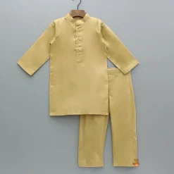Fashion Golden Kurta With Multicolor Brocade Jacket And Pyjama BOY Indian Ethnic Wear | Ethnic Sets