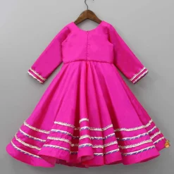 Clearance Gorgeous Gota Lace Work Pink Anarkali Ethnic Wear | Sarees & Anarkalis