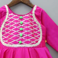 Clearance Gorgeous Gota Lace Work Pink Anarkali Ethnic Wear | Sarees & Anarkalis