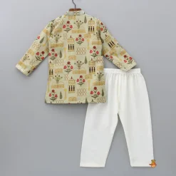 Online Gota Floral Patch Work Green Kurta And Pyjama BOY Indian Ethnic Wear | Ethnic Sets