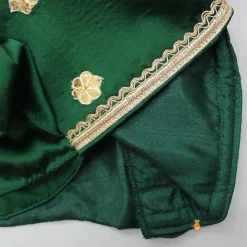 Hot Gota Floral Work Front Open Green Top And Printed Lehenga With Dupatta Ethnic Wear | Lehengas & Ghagras