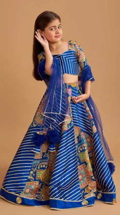 Clearance Gota Lace Detail Charming Blue Top And Lehenga With Net Dupatta Ethnic Wear | Lehengas & Ghagras
