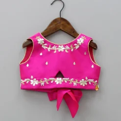Outlet Gota Lace Enhanced Pink Top And Lehenga With Net Dupatta Ethnic Wear | Lehengas & Ghagras