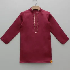 Clearance Gota Lace Work Maroon Ethnic Kurta And Pyjama BOY Indian Ethnic Wear | Ethnic Sets