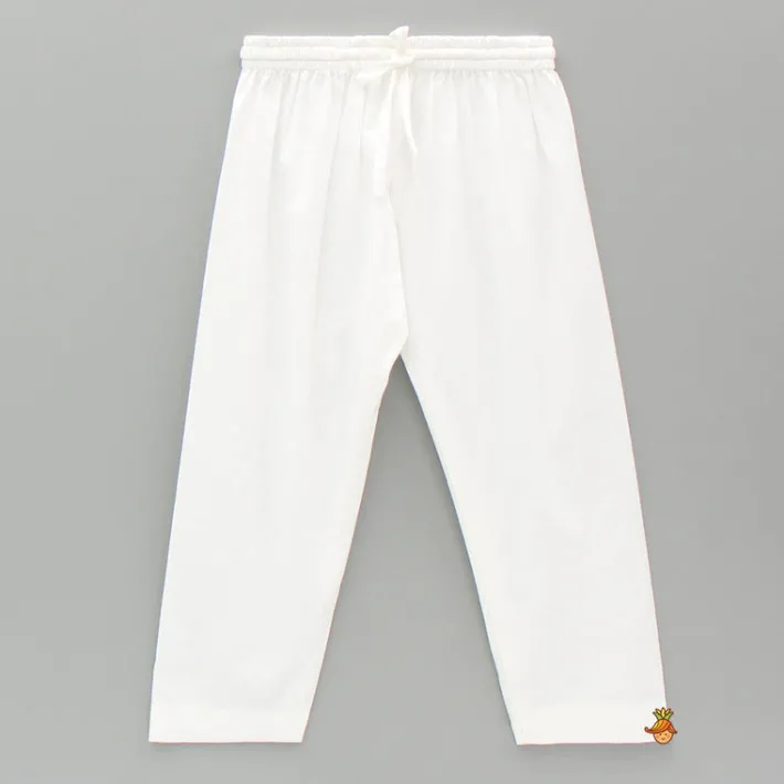 Discount Gota Lace Work White Pin Tuck Kurta And Pyjama BOY Indian Ethnic Wear | Ethnic Sets