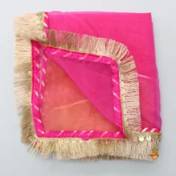 Sale Gota Work Off White Top And Chanderi Embroidered Orange Patiala With Fringes Detailed Dupatta Ethnic Wear | Dhotis & Patialas