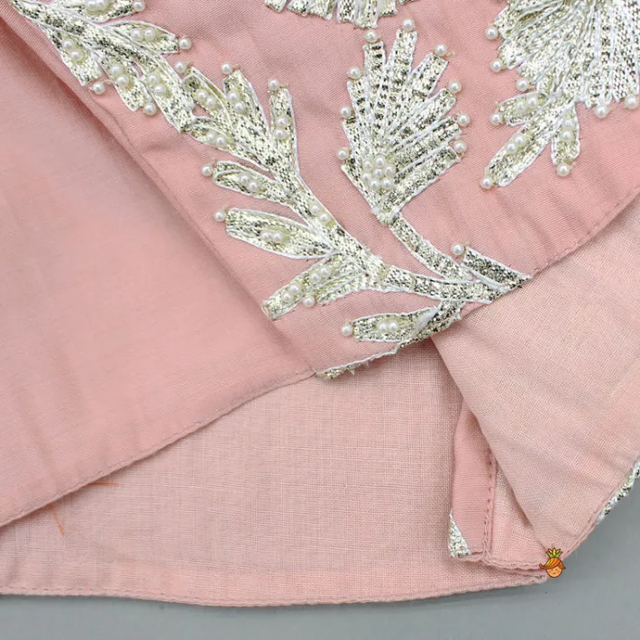 Clearance Gota Work Peach Ruffled Top And Tassels Enhanced Lehenga Ethnic Wear | Lehengas & Ghagras