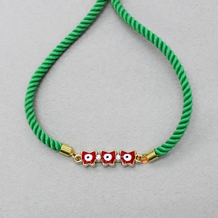 New Green Adjustable Rope String Rakhi With Fancy Embelisment BOY Rakhis | Rakhis