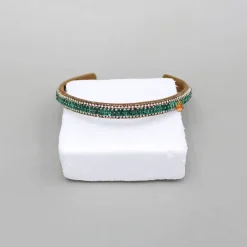 Outlet Green Artificial Stones Embellished Hairband Hair Accessories | Hair Bands