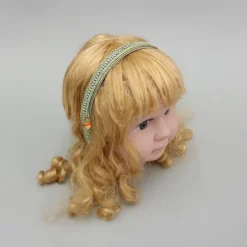 Outlet Green Artificial Stones Embroidered Hairband Hair Accessories | Hair Bands