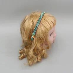 Outlet Green Artificial Stones Embellished Hairband Hair Accessories | Hair Bands