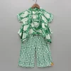 Sale Green Asymmetric Printed Top With Palazzo And Matching Necklace Ethnic Wear | Palazzos & Shararas